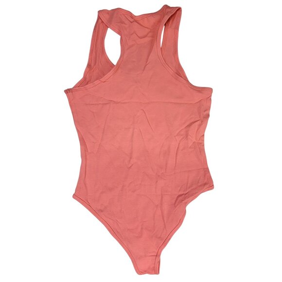 Zenana Tank Bodysuit Coral Racerback Snap Closure Womens Medium New in Bag - Picture 2 of 9